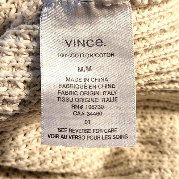 Vince Womens Sweater Ivory M MinimalistChic QuietLuxury Monochrome Capsule - Picture 8 of 11